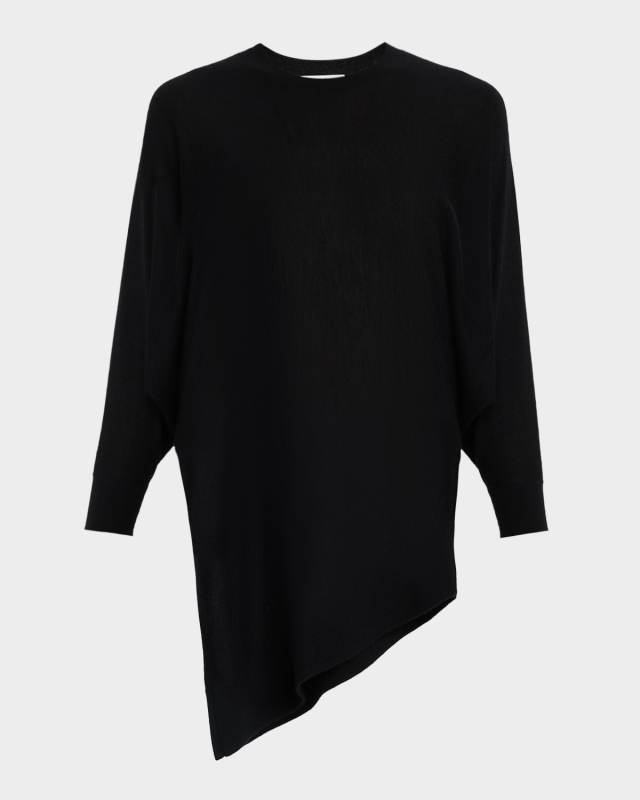Asymmetrical Cashmere Knit Pullover